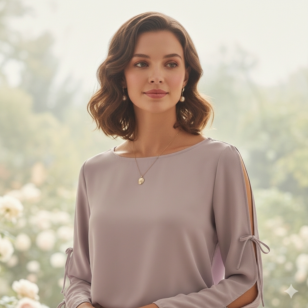 Wilfred S Whimsigoth Feminine Romantic Dainty Contemporary Pastel Chiffon Blouse - Picture 4 of 16
